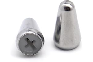 YiJunHui 2-Pack Chrome 5-Way Switch Tip & Knob Cap Set for Fender Strat/Telecaster | Durable Metal Replacement Parts with Polished Finish (Silver)