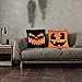 peony man Halloween Pumpkin Pillow Covers Linen Pumpkin Pillow Case with Pumpkin Smile Face Printed for Home Party Halloween Decoration Supplies, 18 x 18 Inch, 4 Packs