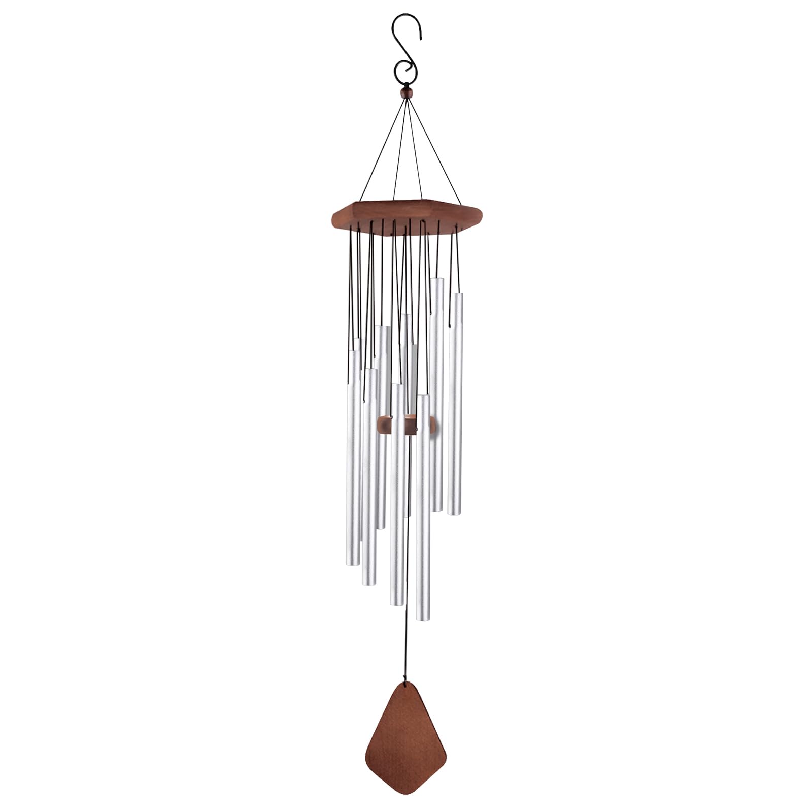 Primus Adante Musical Wind Chime, Metal, Satin Chrome, 70cm