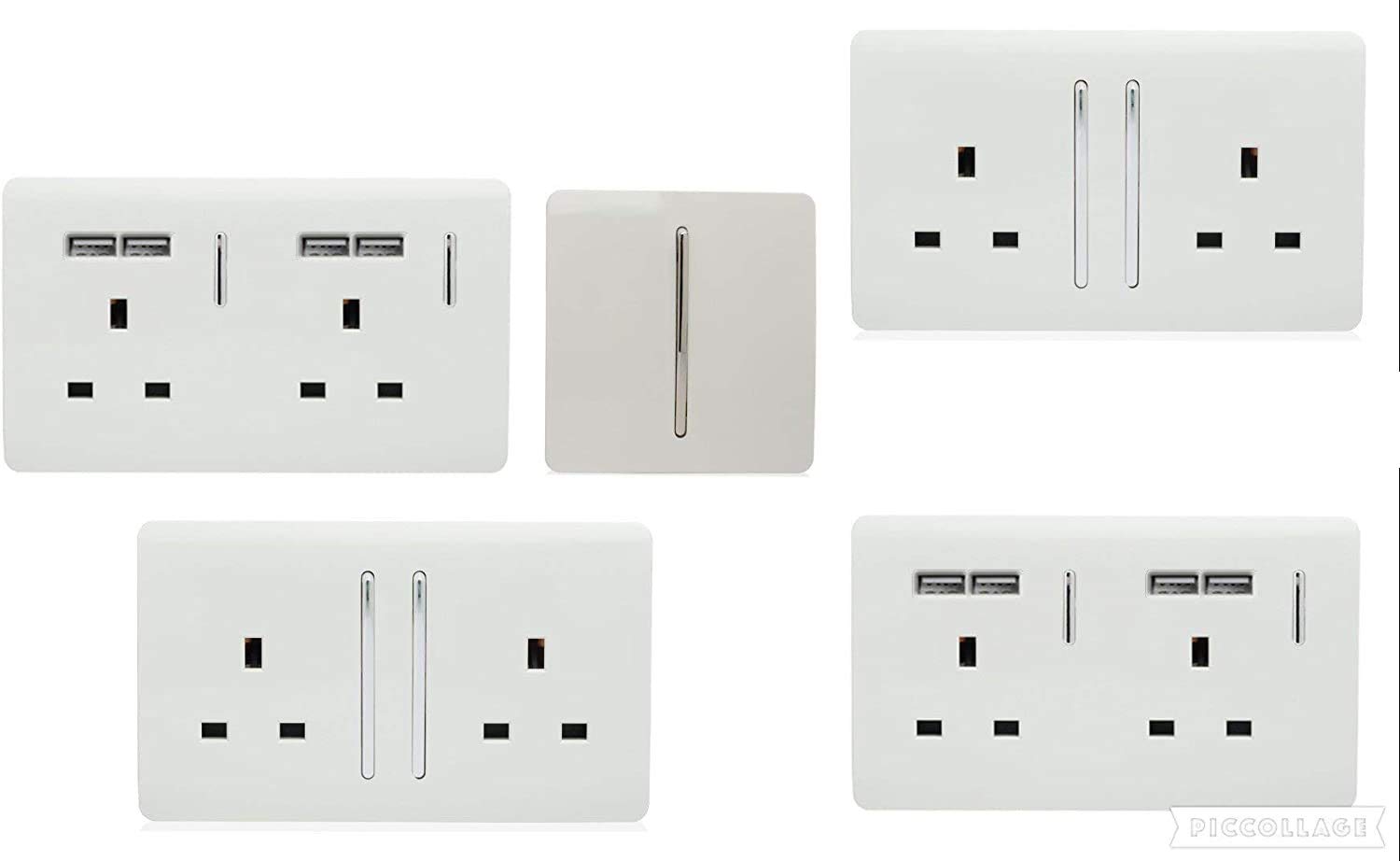 Trendi Switch Modern Glossy Switches/Sockets Home Office Trade/Multi Pack White