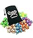 6 Sets of 7 Polyhedral RPG Dice with Velvet Drawstring Dice Bags by SkullSplitter Dice