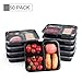Glotech Item # SZ-304 34 Ounce Lunch Box Containers Set with Leak Proof Lid for Meal Prep and Portion Control in 3 compartment food containers-Microwaveable, Freezer & Dishwasher Safe,Pack of 50