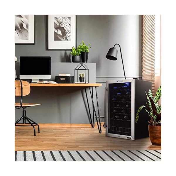 NewAir-Wine-Cooler-and-Refrigerator-33-Bottle-Freestanding-Wine-Chiller-Fridge-Stainless-steel-with-Glass-Door-AWC-330E