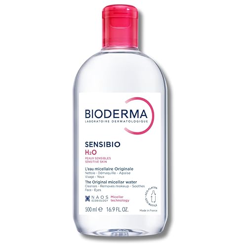 Bioderma Sensibio H2O Micellar Water, Makeup Remover Cleanser, Gentle for Skin, Fragrance-Free & Alcohol-Free, Gentle Face Cleanser for Sensitive Skin, 16.9 Fl Oz