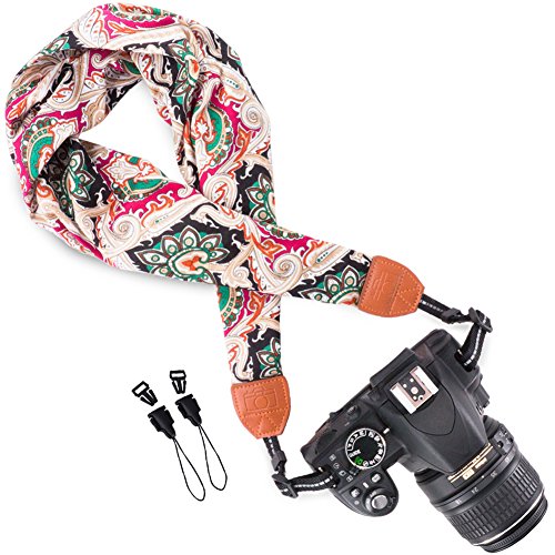 Wolven Soft Scarf Dsl/SLR Camera Neck Shoulder Strap Belt for Nikon,Canon,Sony,Samsung,Pentax,Olympus,Leica,Fujifilm Instax Etc, (Pattern 04) - Thumbnail 5
