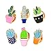 Souarts 17Pcs Cartoons Cactus Enamel Brooch Pin Set, Cute Enamel Lapel Cartoon Brooch Pin, Badges Brooch for DIY Clothes T-shirt Jackets Bags Backpacks Lapel Pin Set