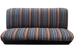 Baja Blue Saddle Blanket Bench Seat Cover Standard Fit Colorful Stripes