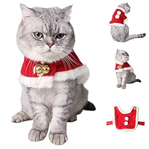 Smoro Invierno Gato Disfraces mantos Manto pequeño Mascota Cachorro Gato Abrigo Navidad Gato Ropa Mascota Perro Gato Santa Claus Traje