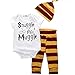 3PCS Newborn Baby Boy Top Rompers+Pants Leggings+Hat Cotton Striped Outfits Clothing Sets(6-9Months)