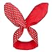 Farochy Red Bow Cotton Headband Red Polka Dot Headband Retro Bowknot Headband Double Wide Headwrap for Women and Girls