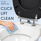 AQUALONA Luxury Soft Touch Slow Close Toilet Seat Black 41x35 cm view 3