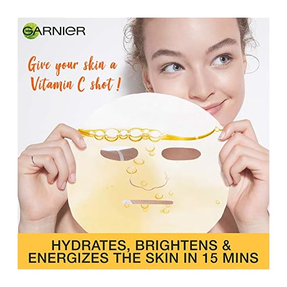 Garnier Skin Naturals, Fresh Mix Vitamin C, Face Serum Sheet Mask (Orange), 33 g OffersKiDunia