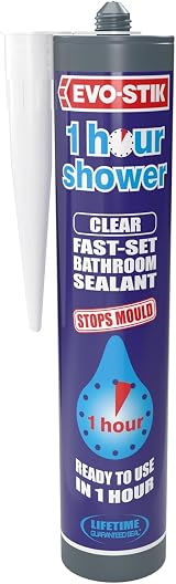 EVO-STIK 1 Hour Shower Bathroom Sealant Clear 290ml Ready in 1 Hour