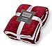 Pembrook Fleece Throw Blanket - Dark Red - Super Soft and Warm Reversible Plush Coral Micro Fleece and Sherpa Shearling Lining - Sizes 51 X 63 inches - Great for couch, bed, sofa, loveseat