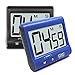 2 Pieces Digital Magnetic Kitchen Timers with Loud Alarm Ring, SENHAI Countdown Large LCD Display Screen Timers with Stand/Clip, Count Up Down 99 Min 59 Sec - Black, Blue