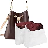 Doxo Purse Organizer Insert for L v Neonoe BB, Lighweight & Soft DopontPaper Bucket Bag Organizer, Handbag Shaper for Luxury Bags, 2 Packs in 1 Set, White-red