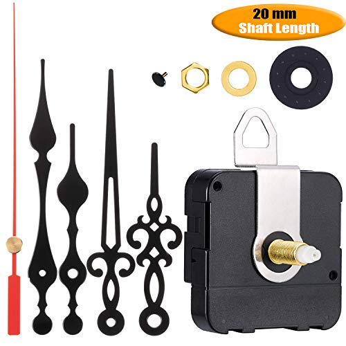 DILISS Quartz Clock Movement - 2 Pair Hands DIY Wall Clock Movement Mechanism Clock Repair Parts Replacement - Shaft Length 4/5 Inch/ 20 mm