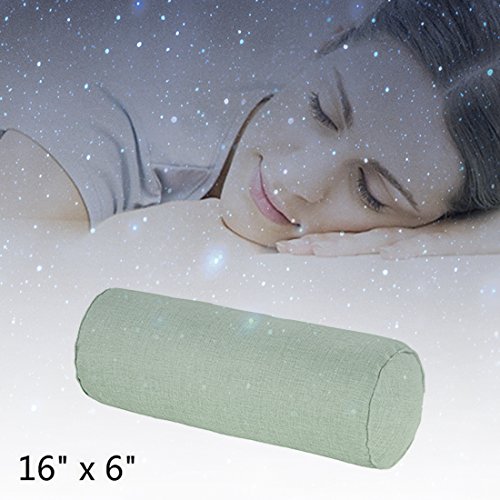 NBPillows 16x6 Inch Round Neck Pillow For Neck Backrest for Car or Office Chair Sofa, Semi-Roll Pillow With Washable Organic Cotton Cover（green） - Thumbnail 2