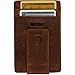 Slim Leather Money Clip Wallet for Men - Best Front Pocket Wallet with Credit Card Holder & ID Case - RFID Blocking (Brown)