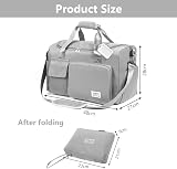 Flintronic Foldable Gym Duffel Bag Grey Lightweight Wet Dry Separation view 2