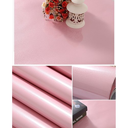 HOHO Pink Pearl Light Self Adhesive Wall Sticker Peel and Stick Wall Paper,50cmx500cm