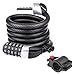 Blusmart Bike Lock Cable, 6-Feet Bike Cable Basic Self Coiling Resettable Combination Cable Bike Locks with Complimentary Mounting Bracket, 6 Feet x 1/2 Inch,1.4Lb