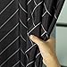 AIMJERRY Black Waterproof Fabric Shower Curtain Polyester Striped 72