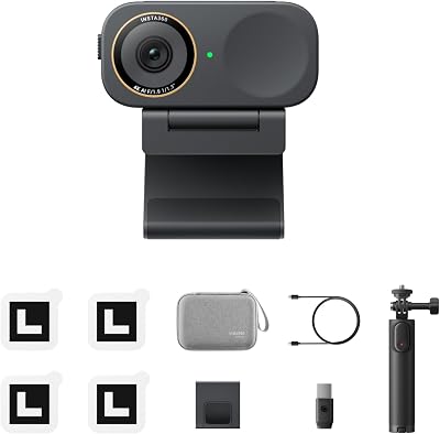 Link 2C Pro Get-Set Pack – Webcam 4K para PC/Mac com sensor de 1/1,3", desempenho em baixa luz, autoenquadramento, microfones HDR e com cancelamento de ruído, adequada para plataformas de vídeo