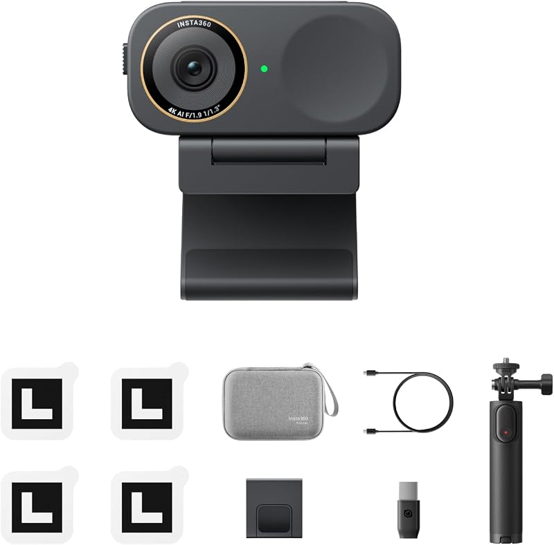 Link 2C Pro Auf Geht's-Bundle – 4K PTZ-Webcam für PC/Mac, 1/1,3"-Sensor, Schwachlicht, Auto-Framing, HDR, rauschunterdrückende Richtmikrofone, unterstützt Stream Deck, Zoom