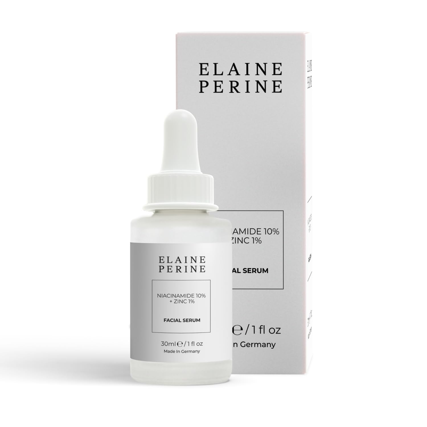 NIACINAMIDE 10% + ZINC 1% SERUM for large pores and blemished skin 30ml - by Elaine Perine Made in Germany