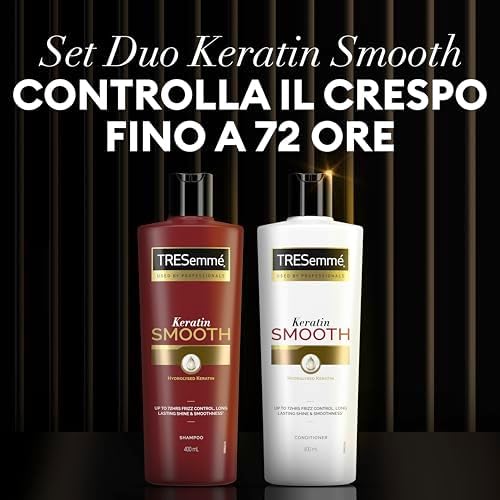 Keratin Smooth Set Shampoo e Balsamo Anti-Crespo, 400ml + 400ml