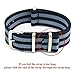 CIVO Watch Bands Premium Ballistic Nylon Watch Strap Stainless Steel Buckle (Black/Smoke (Bond), 22mm)