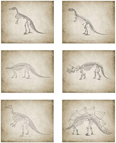 Dinosaur Art Prints โ Set of Six (6) Prints โ Size 8โx10โ โ Unframed Prints โ Matte Finish โ Great Gift for Any Kid!