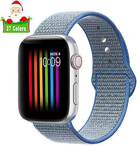 Lesampo Compatible with Apple Watch Band 38mm 40mm 42mm 44mm,Soft Nylon Sport Loop,with Hook and Loop Fastener,Replacement Band Compatible for iWatch Series 4/3/2/1