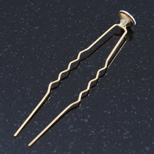 Bridal/ Wedding/ Prom/ Party Set Of 6 Gold Plated Crystal Bead Hair Pins