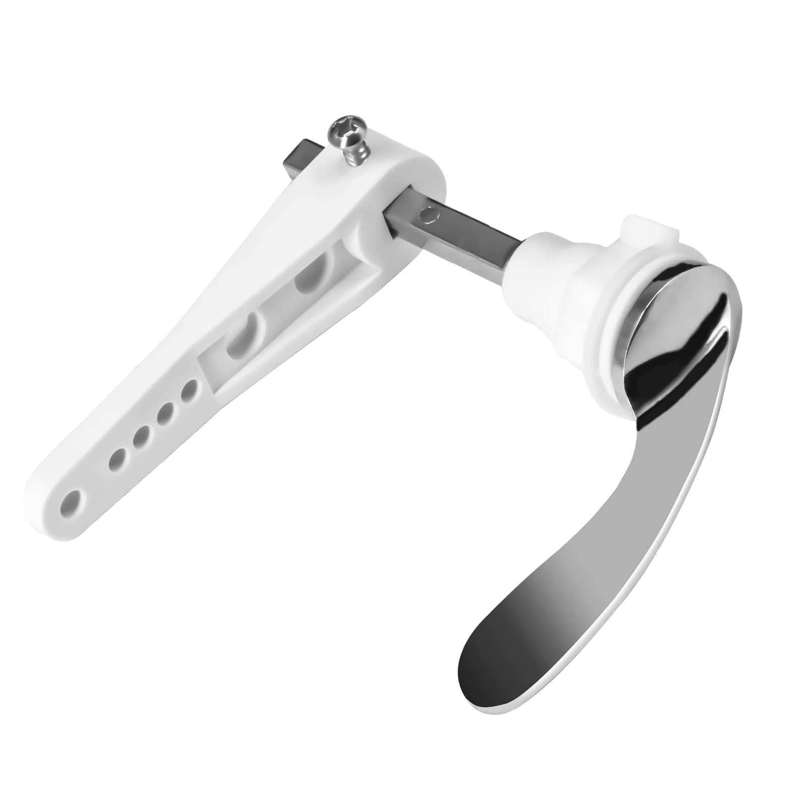 Toilet Flush Handle, SY7008 Alloy Toilet Handle, Adjustable Chrome Plated Handle Victorian Style Toilet Flush Handle Replacement for Toilet WC Cistern Tank (White)