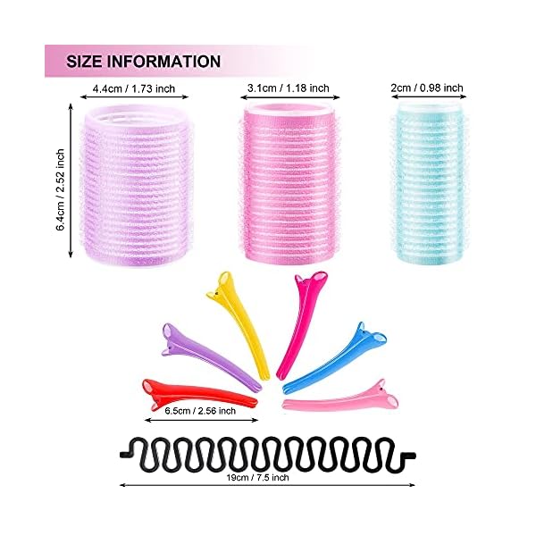 FREDYs-31-Pieces-Hair-Rollers-Set--18-Self-Grip-Hair-Curlers-12-Duckbill-Sectioning-Clips-and-1-Centipede-Shape-Hair-Clip-for-Barber-Salon-Hair-Dressing-Rollers-44mm-30mm-and-25mm FREDY’s 31 Pieces Hair Rollers Set – 18 Self Grip Velcro Hair Curlers,12 Duckbill Sectioning Clips and 1 Centipede Shape…