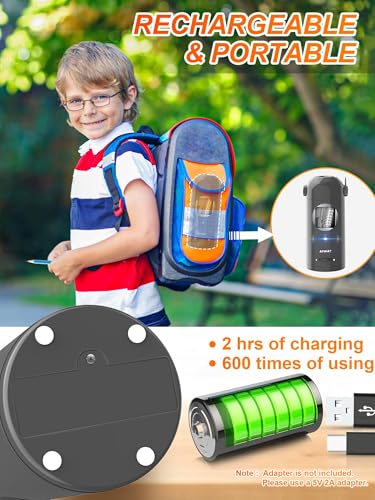 AFMAT Electric Pencil Sharpener, Fully Automatic Pencil Sharpener for 7-11.5mm Colored/Jumbo Pencils, Auto in & Out, Rechargeable Hands-Free Pencil Sharpeners for Classroom Home Office PSX5, Gray