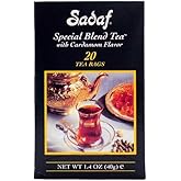 Sadaf Cardamom Tea Bags - Special Blend Tea with Cardamom - Ceylon Black Tea - Quicktea Product harvested in Sry Lanka - Kosher - 20 Bags