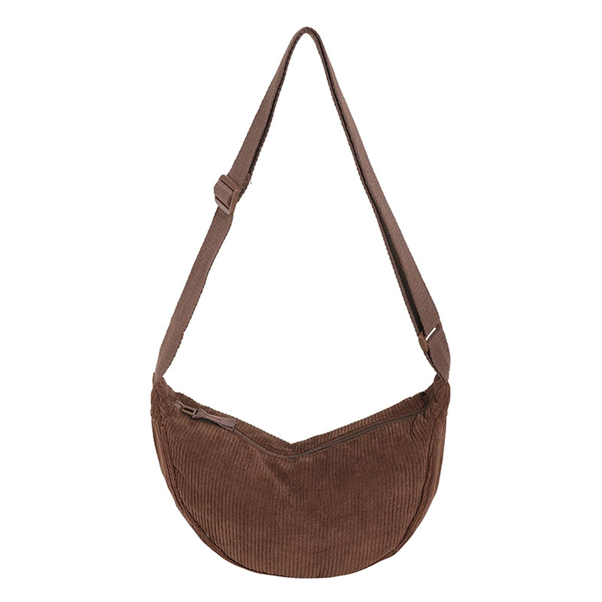 Photo 1 of Hiflyer Women's Khaki Corduroy Crescent Handbag, Mini Crossbody Bag Travel Sling Bag