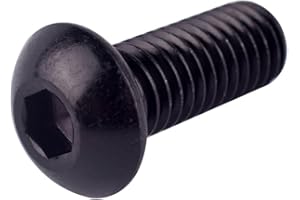 VAMUOEFL 1/4-20 x 2 Button Head Socket Cap Bolts Screws (1/4" to 2" Available), 304 Stainless Steel 18-8, Black Exterior Finish, Allen Hex Drive, Fully Thread,10Pcs