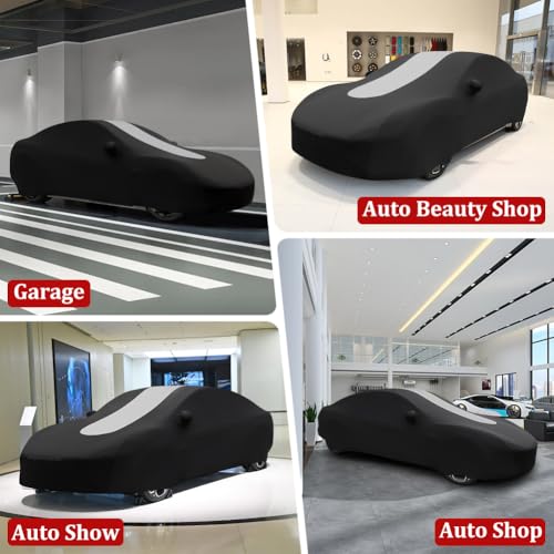 WinPower Interior Full Cover 4.90-5.30 M Saloon Car Cover Breathable Stretchable Elasticity Protection Anti-Dust Anti-Scratch for Garage Cars, 1 Piece