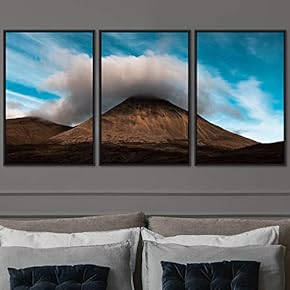 signwin 3 Piece Framed Canvas Wall Art Mountain...