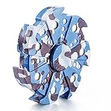 FANKUTOYS Seven Leaves Hand Fidget Spinner Fingertip Gyro Anxiety Toy (Light Blue)