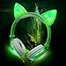 Cat Kids Headphones, Over/On Earphones with LED Glowing USB Rechargeable, Girls Boys Toddlers Wired Foldable Game Headset for Phone PC, Electronic Learning Toy School Supplies Prize