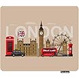 Nicokee London Gaming Mouse Pad Famous Britain Landmarks Monuments Art Pattern Touristic Travel Destination Non-Slip Rubber Mouse Pad for Computers, Laptop, Office 9.5 Inch x 7.9 Inch
