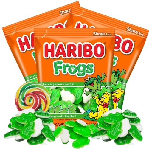 Haribo Frogs Gummy Candies, Frog Shaped Fruit Flavored Gummies