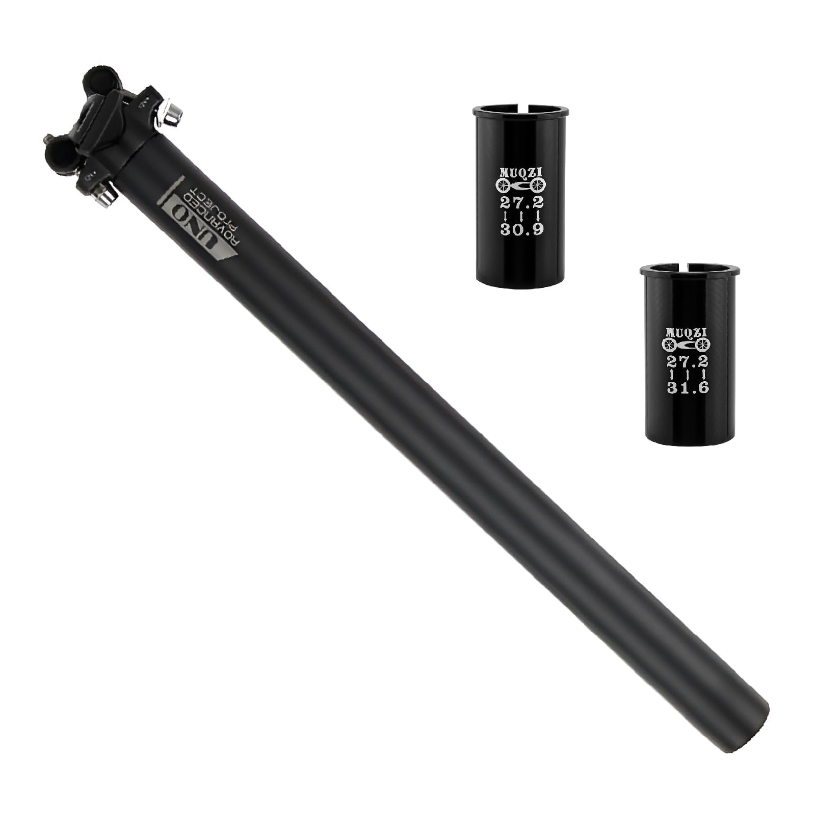 BESNIN Bike Seat Post 27.2 Seatpost with 30.9mm 31.6mm Bicycle Seat Post Adapter Shim, 400mm Aluminum Alloy Bike Seatpost Pole for MTB BMX Road Bikes