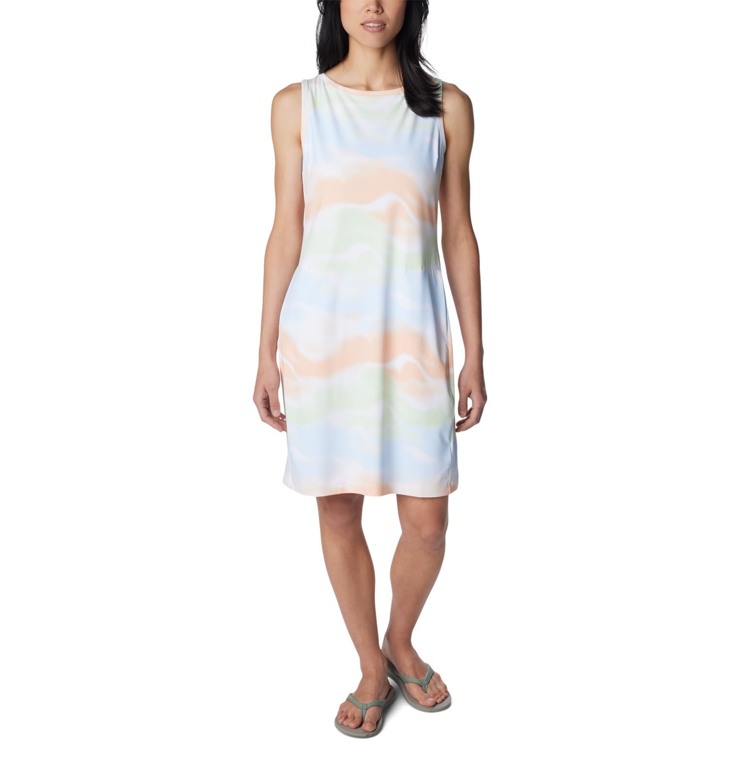 Columbia Women’s Chill River Printed Dress, White Undercurrent, 1X