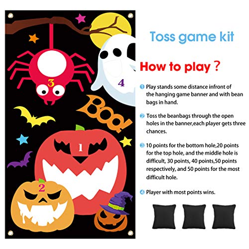 Joyibay Halloween Toss Games with 3 Bean Bags, Fun Halloween Carnival Parties Toss Games Indoor Outdoor Acivities for Kids and Adults Halloween Party Decoration Supply Set